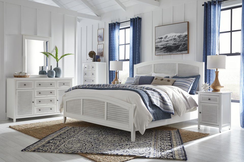 King High Tide Arch Bed in Chalk and White - BD128-1202KF