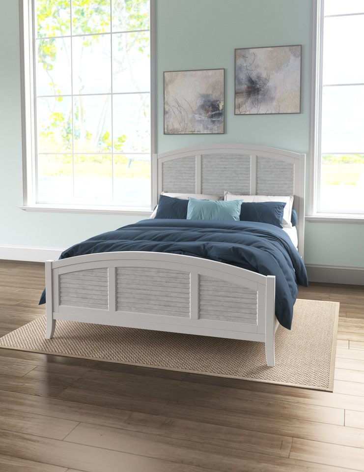 Queen High Tide Arch Bed in Chalk and White - BD128-1202QH