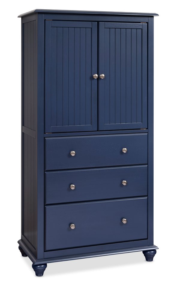 Cottage Bedroom - Armoire w/Drawers in Denim