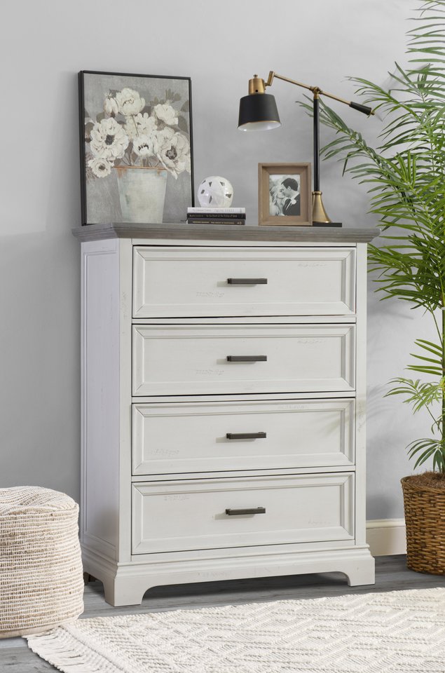 Summit 4 Drawer Chest in Mist & Heather Gray