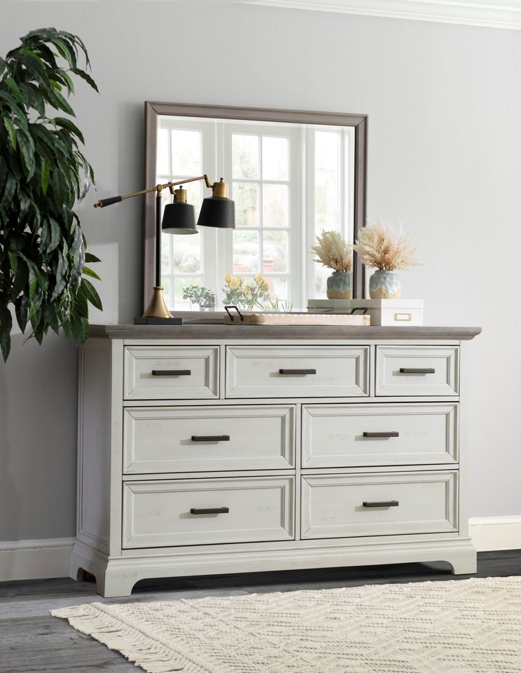 Summit 7 Drawer Chest in Mist & Heather Gray