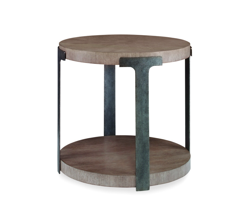 C5H-621 - Casa Bella Sunburst Chairside Table - Timber Grey