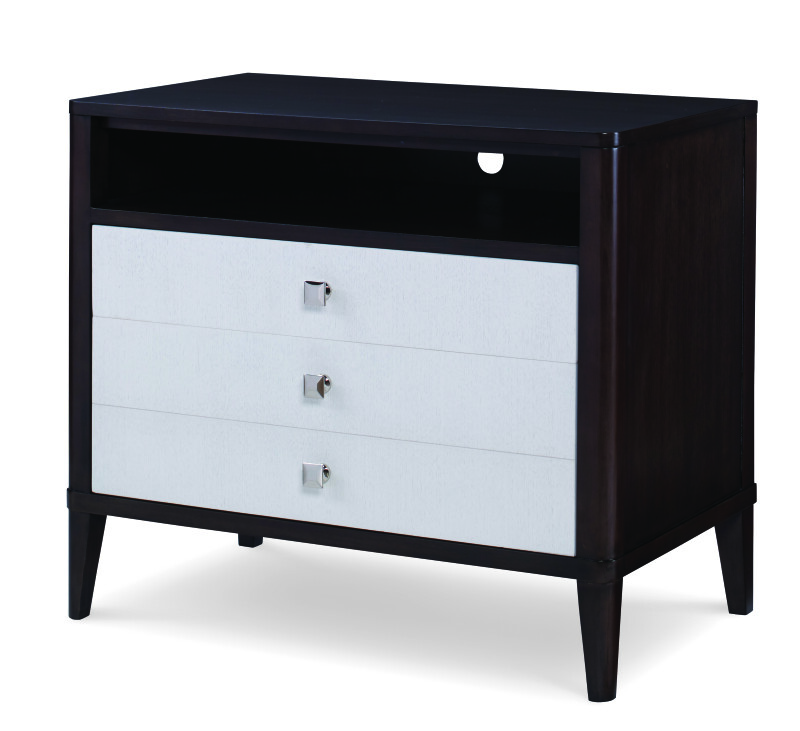 C6C-225 - Aria Three Drawer Nightstand - Brownstone/Oxford White