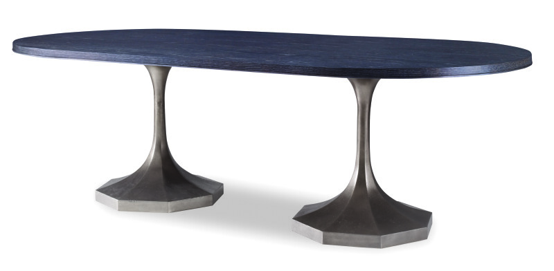 C79-302 - Blake Silver Pedestal 96" Dining Table