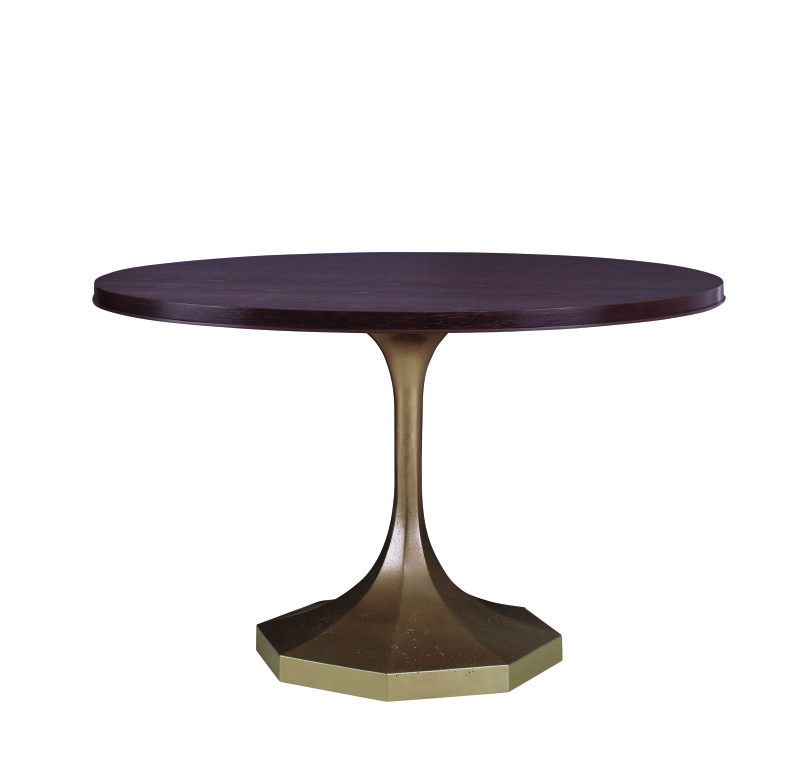 C79-304 - Molly Gold Pedestal 48" Round Dining Table