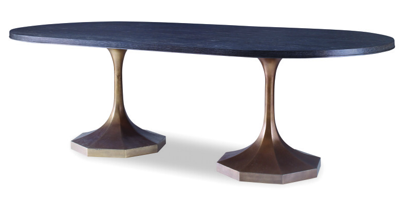 C79-309 - Blake Silver Pedestal 119" Dining Table