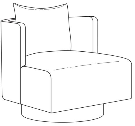 CC9-3214-8 - Riposo Swivel Chair - Single Back - Oak Base