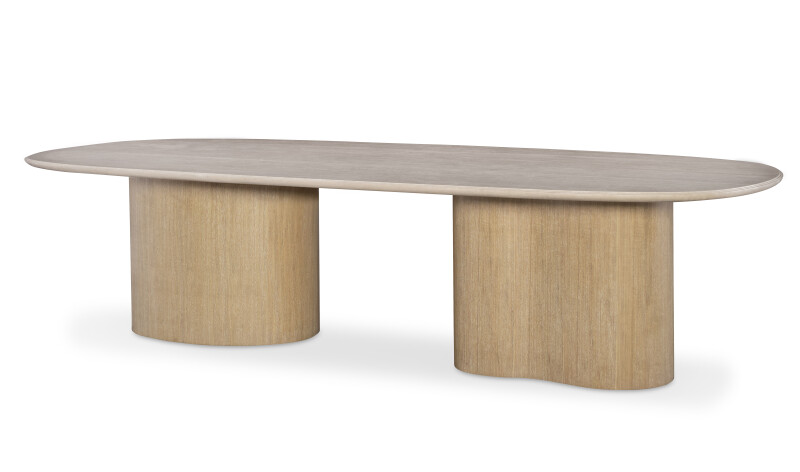 CDA-302-V1 - Erosion Dining Table - Kidney Bases - Sahara