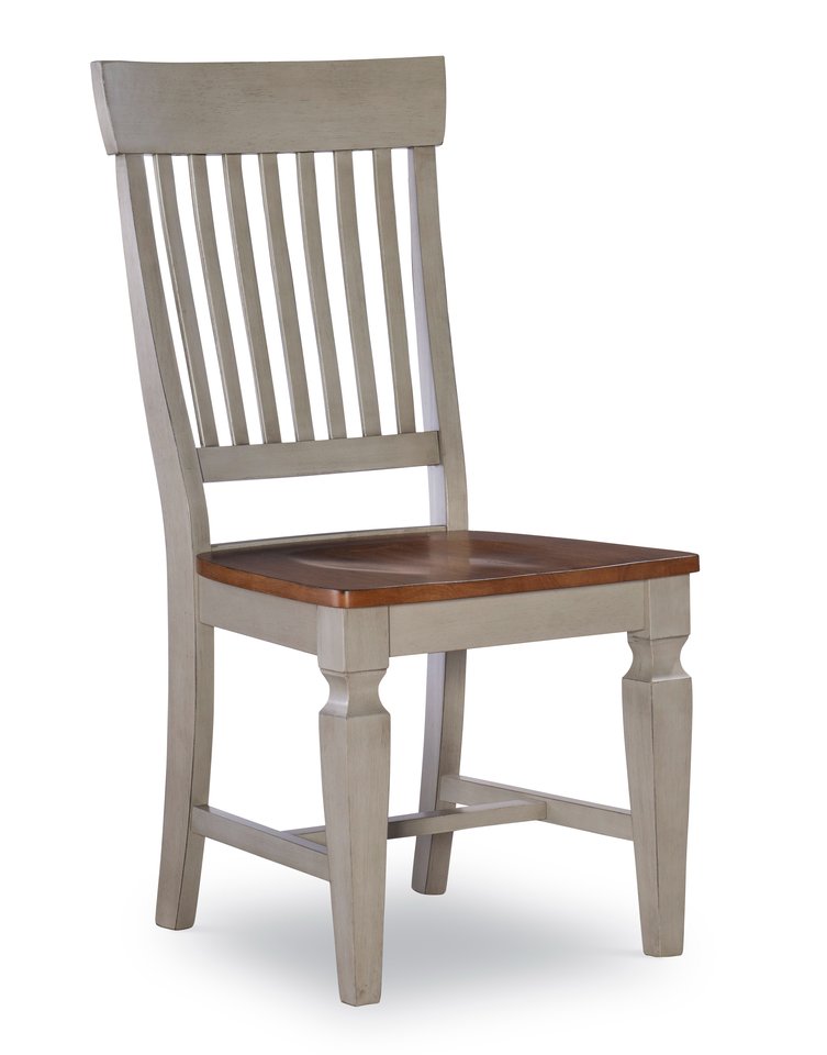 Vista Collection Slat Back Chair in Hickory & Stone