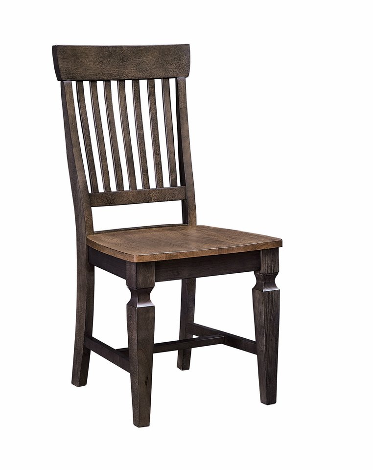 Vista Collection Slat Back Chair in Hickory & Coal