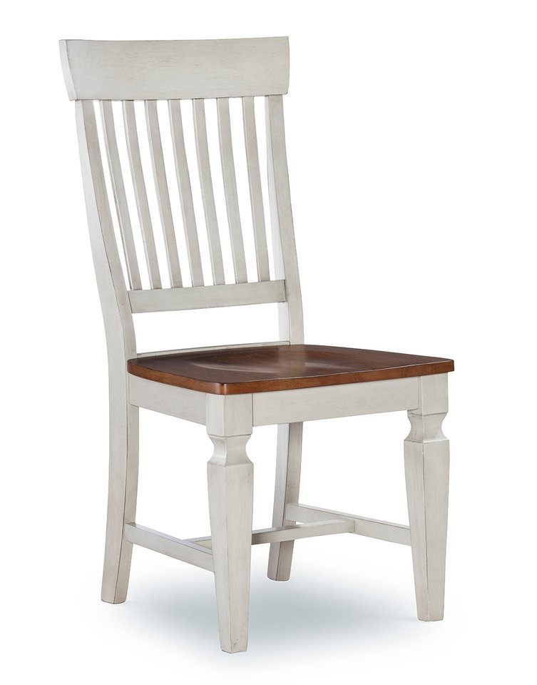 Vista Collection Slat Back Chair in Hickory & Shell
