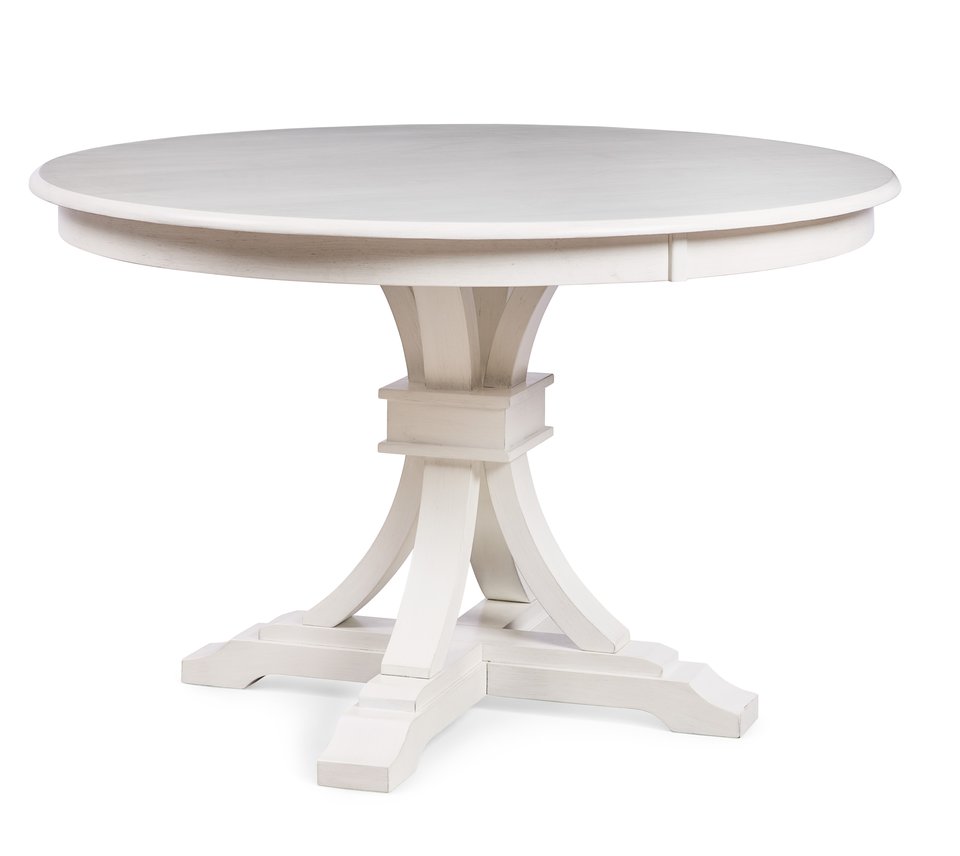 Hampton Collection - 48" Round Solid Top w/ 30"H Flair Pedestal Base in Chalk - CPB-23-28