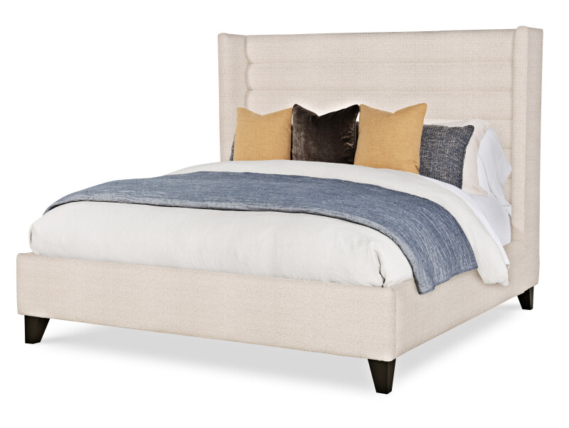 CR1-122K-V1 - Stocked Fully Uph. Wing Bed - Med. Height - King 6/6