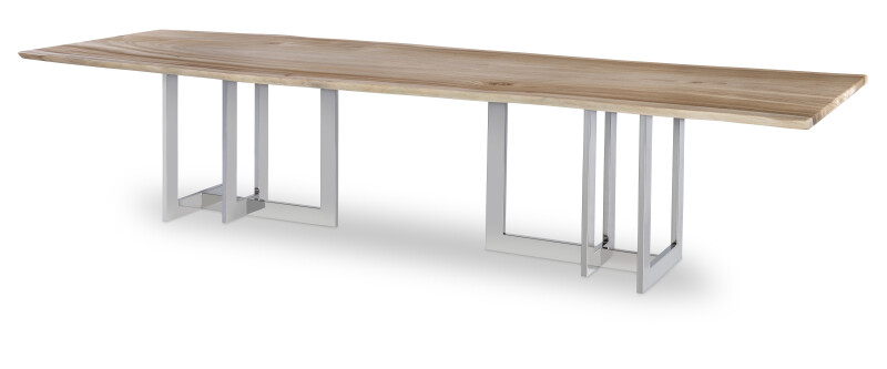 CR9-1-108-G-972 - 108" Guan Slab Dining Table - Polished Nickel Base