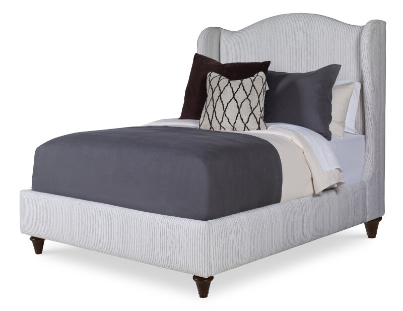 CR9-122Q - Details Fully Uph Wing Medium H.B. Bed - Queen 5/0