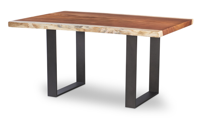 CR9-4-60-G-971 - 60" Guan Slab Desk - Oiled Bronze Strap Base