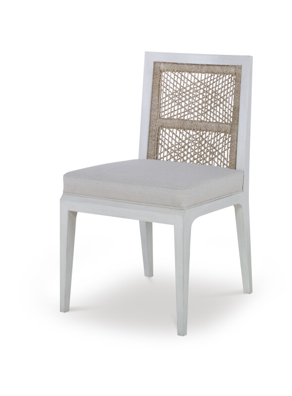 CT6017S-CN - Pasadena Side Chair - White/Natural/Flax