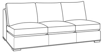 D13U-5201-92-F1 - Armanti Outdoor Armless Sofa