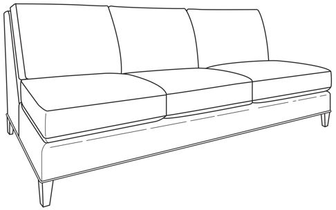 ES9-1340-92 - Jordan Armless Sofa