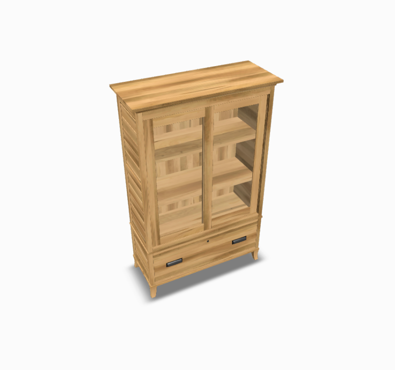 Brentwood Bookcase(With Lock) Wormy Maple