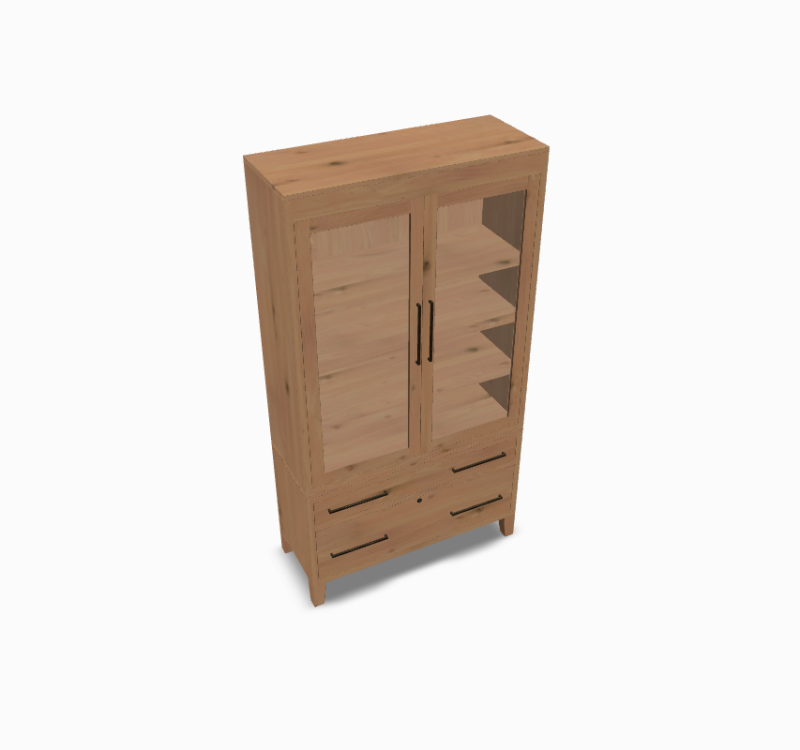 Oxford Bookcase(With Lock) Rustic Oak