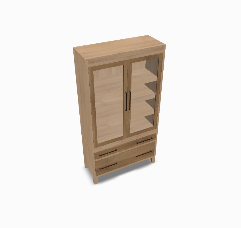 Oxford Bookcase (No Lock) Elm (Doors & Drawers)/Maple