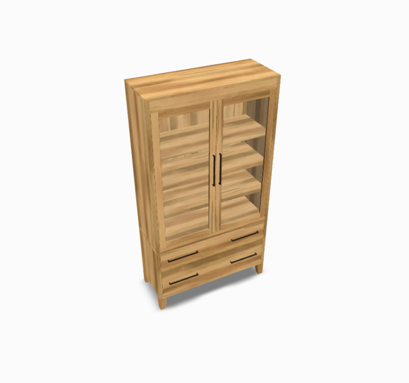 Oxford Bookcase (No Lock) Wormy Maple
