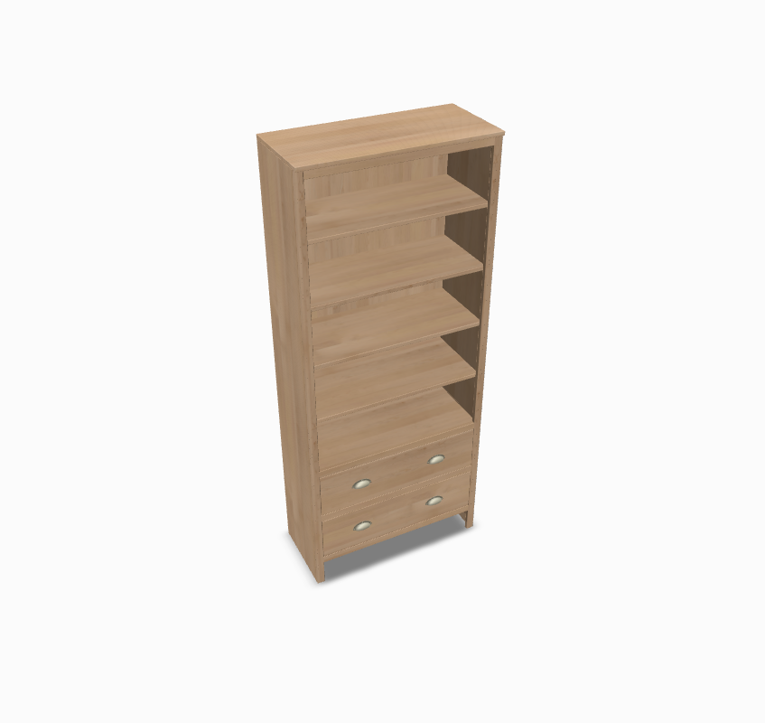 Odessa Bookcase Large Elm (Drawers Only)/Maple