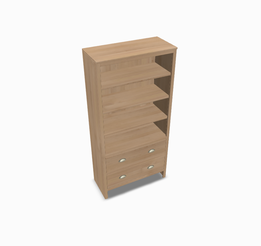 Odessa Bookcase Small Elm (Drawers Only)/Maple