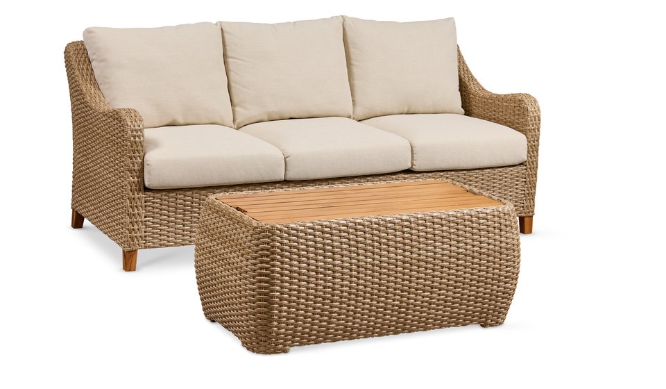 PARKS: Outdoor Living - Biscayne 3 Cushion Sofa and Coffee Table (set)