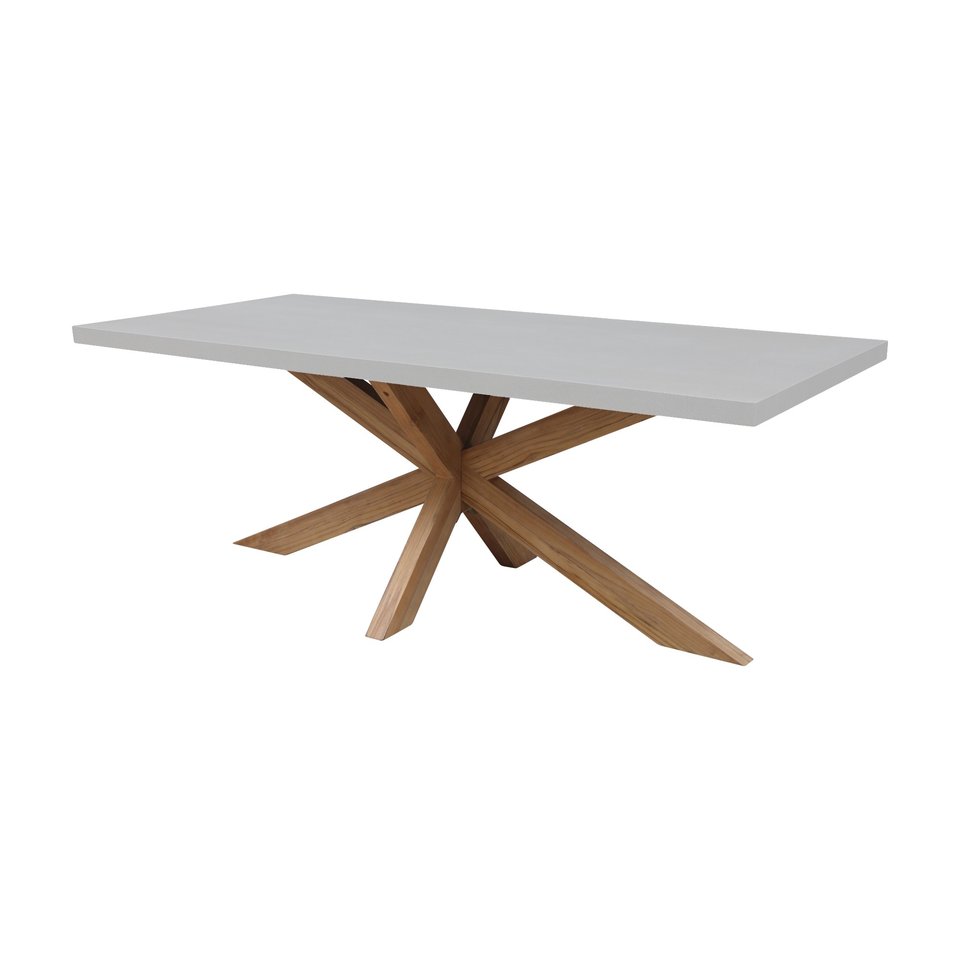 PARKS: Outdoor Living - White Rectangular Table Top w/ Teak Leg Base - ODT-38037