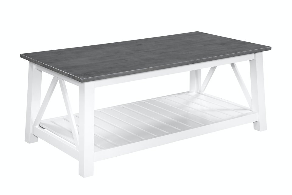 Home Accents - Surrey Coffee Table in Heather Gray and White