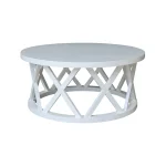 Home Accents - Ceylon Round Coffee Table in White