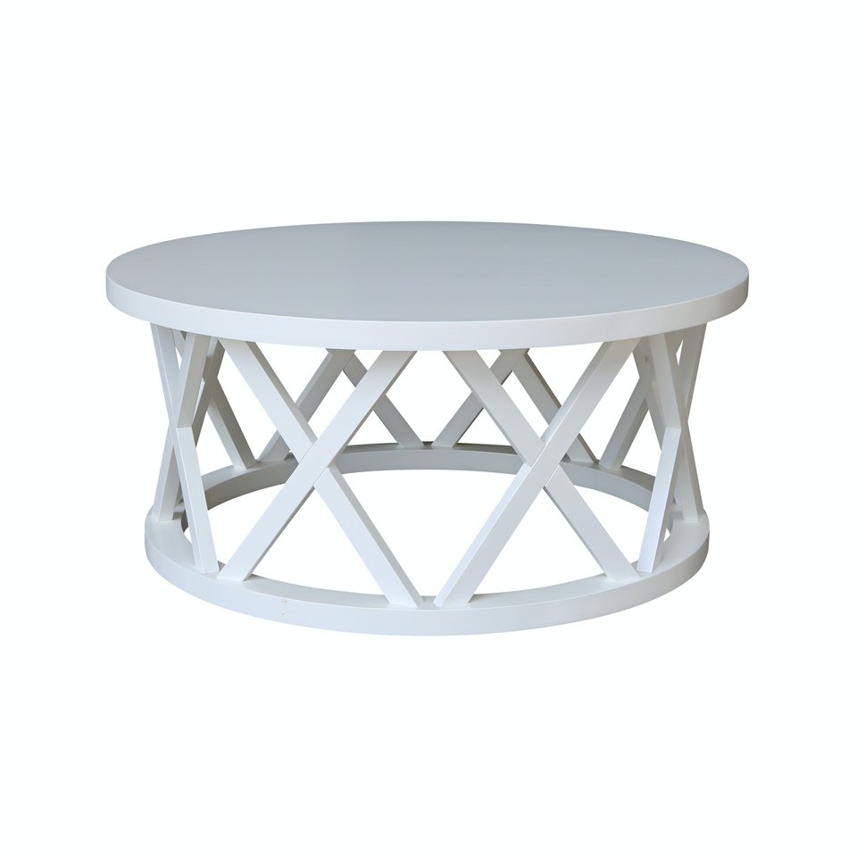 Home Accents - Ceylon Round Coffee Table in White