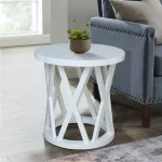 Home Accents- Ceylon Round End Table in White - Image 3