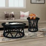 Destinations Collection - Ceylon Round Coffee Table in Black - Image 5