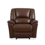 Plush Tavern Brown Leather Perfect Match Power Gliding Recliner with Power Headrest & Lumbar - Image 4
