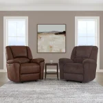 Plush Tavern Brown Leather Perfect Match Power Gliding Recliner with Power Headrest & Lumbar - Image 9