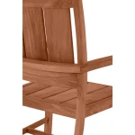 Qs Croquet Teak Arm Chair, Natural With Avila Navy Cushions - Image 3