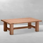 Qs Croquet Teak Rectangle Coffee Table, Natural