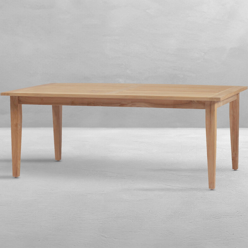 Qs Teak Rectangle Farm Table, Natural
