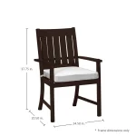 Qs Croquet Aluminum Arm Chair, Slate Gray With Linen Dove Cushions - Image 3