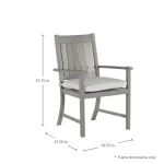 Qs Croquet Aluminum Arm Chair, Slate Gray With Linen Dove Cushions - Image 5