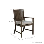 Qs Croquet Aluminum Arm Chair, Slate Gray With Linen Dove Cushions - Image 12