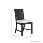 Qs Croquet Aluminum Side Chari, Slate Gray With Linen Dove Cushions - Image 3