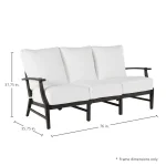 Qs Croquet Aluminum Sofa, Slate Gray With Linen Dove Cushions - Image 3