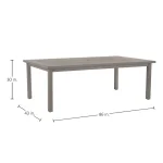 Club Aluminum Rectangle Outdoor Slatted Dining Table 86 In. W X 30 In. H - Image 3