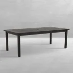 Club Aluminum Rectangle Outdoor Slatted Dining Table 86 In. W X 30 In. H