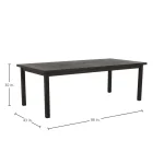 Club Aluminum Rectangle Outdoor Slatted Dining Table 86 In. W X 30 In. H - Image 3