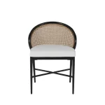 Qs Havana Wicker Side Chair, Midnight With Linen Snow Cushions - Image 4